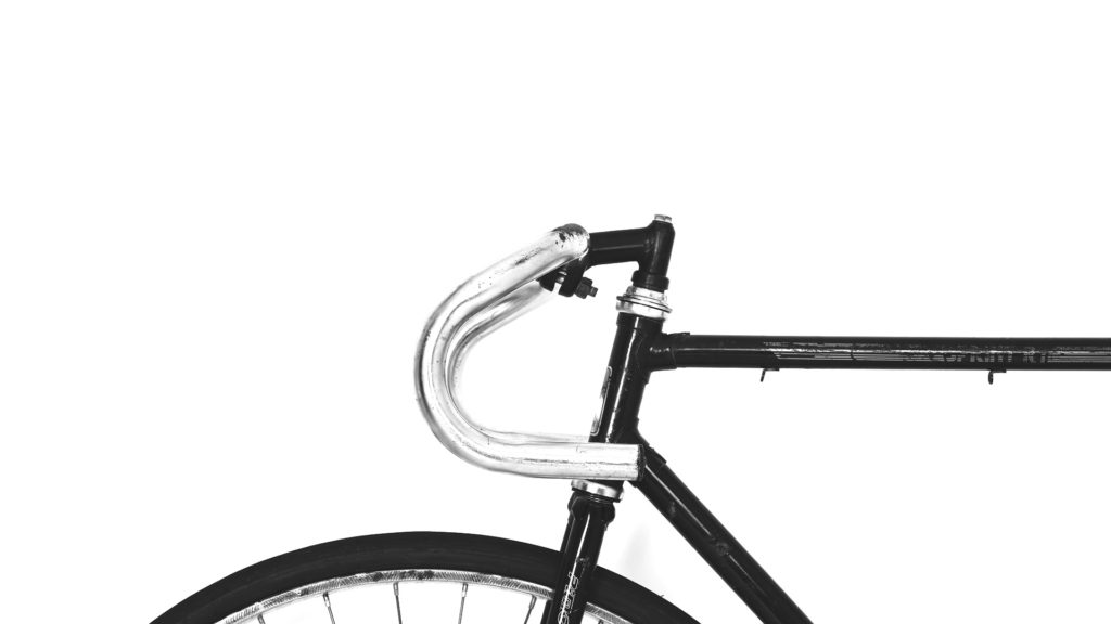 black bicycle with white background